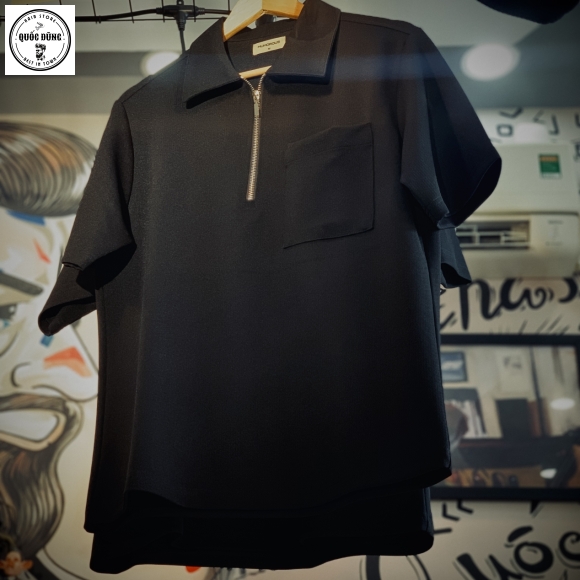 Áo PoLo Zip Đen size M,L